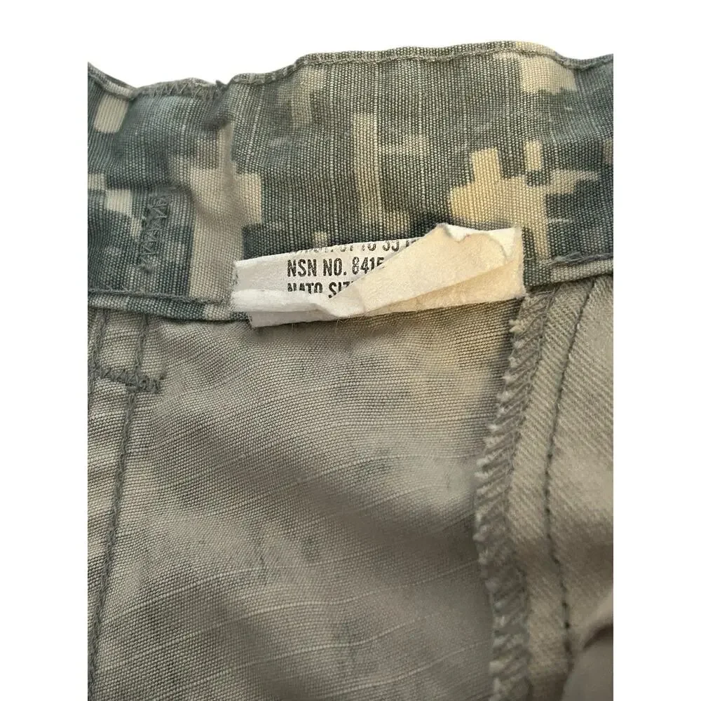 AUTHENTIC ACU Army Cargo Fatigue Camouflage Camo DIGITAL long SHORTS GI Pants 32